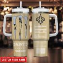 New Orleans Saints NFL Energy Nutrition Facts Custom Stanley Quencher 30oz-40oz Stainless Steel Tumbler Hot And Cold Tumbler