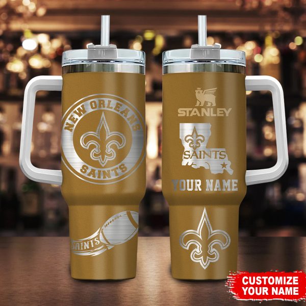 New Orleans Saints NFL Custom Stanley Quencher 30oz-40oz Stainless Steel Tumbler Hot And Cold Tumbler