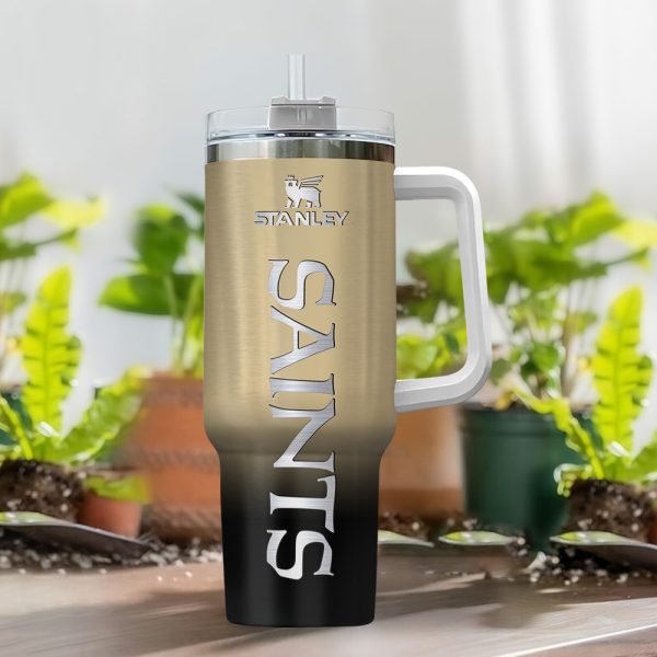 New Orleans Saints NFL Custom Stanley Quencher 30oz-40oz Stainless Steel Tumbler Hot And Cold Tumbler - Image 2