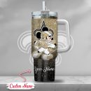 New Orleans Saints NFL Mickey Mouse Glitter Custom Stanley Quencher 30oz-40oz Stainless Steel Tumbler Hot And Cold Tumbler