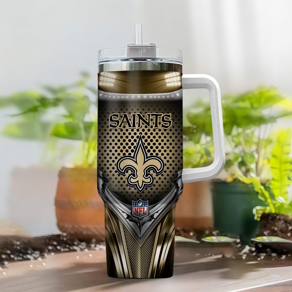 New Orleans Saints NFL Nutrition Facts Custom Stanley Quencher 30oz-40oz Stainless Steel Tumbler Hot And Cold Tumbler - Image 2