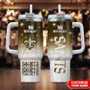New Orleans Saints NFL Glitter Custom Stanley Quencher 30oz-40oz Stainless Steel Tumbler Hot And Cold Tumbler