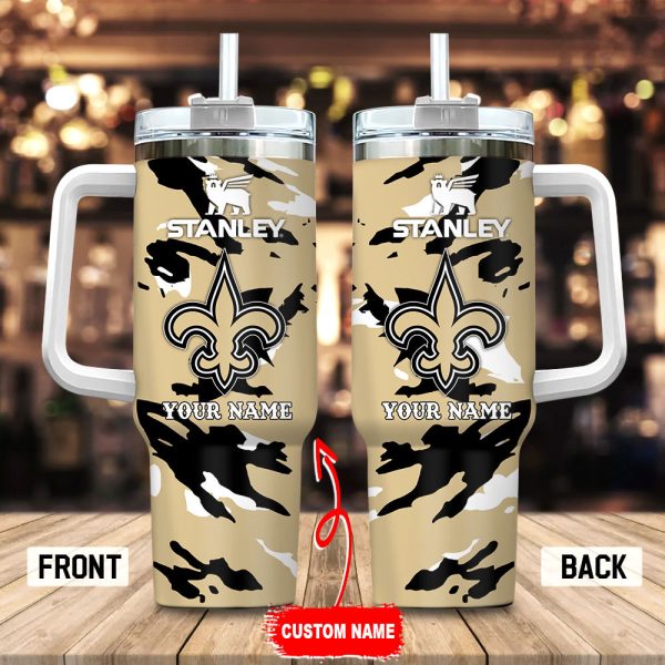 New Orleans Saints NFL Custom Stanley Quencher 30oz-40oz Stainless Steel Tumbler Hot And Cold Tumbler