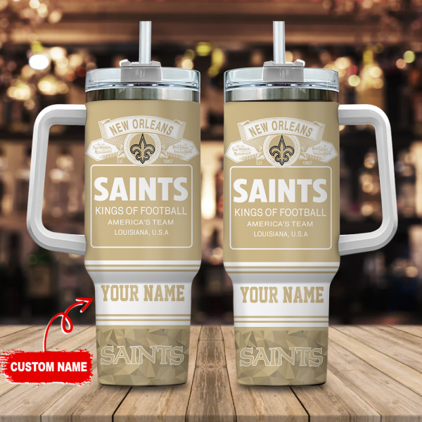New Orleans Saints NFL Bud Light Custom Stanley Quencher 30oz-40oz Stainless Steel Tumbler Hot And Cold Tumbler