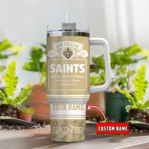 New Orleans Saints NFL Bud Light Custom Stanley Quencher 30oz-40oz Stainless Steel Tumbler Hot And Cold Tumbler - Image 2