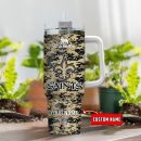 New Orleans Saints NFL Camouflage Custom Stanley Quencher 30oz-40oz Stainless Steel Tumbler Hot And Cold Tumbler