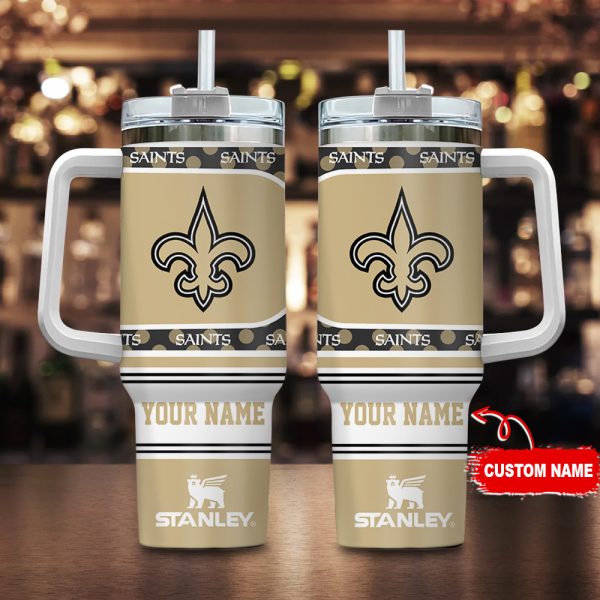 New Orleans Saints NFL Custom Stanley Quencher 30oz-40oz Stainless Steel Tumbler Hot And Cold Tumbler