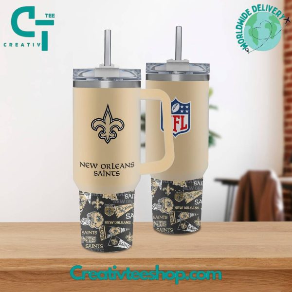 New Orleans Saints NFL Custom Stanley Quencher 30oz-40oz Stainless Steel Tumbler Hot And Cold Tumbler