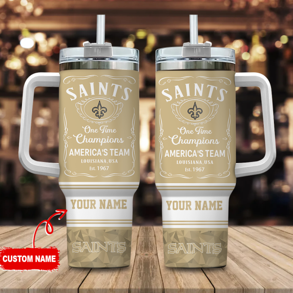 New Orleans Saints NFL Custom Stanley Quencher 30oz-40oz Stainless Steel Tumbler Hot And Cold Tumbler
