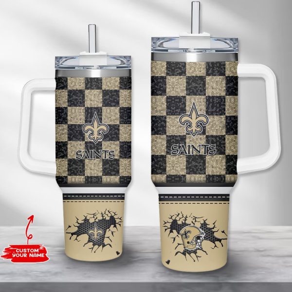 New Orleans Saints NFL Custom Stanley Quencher 30oz-40oz Stainless Steel Tumbler Hot And Cold Tumbler