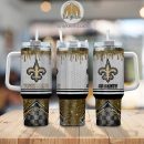 New Orleans Saints Glitter NFL Custom Stanley Quencher 30oz-40oz Stainless Steel Tumbler Hot And Cold Tumbler