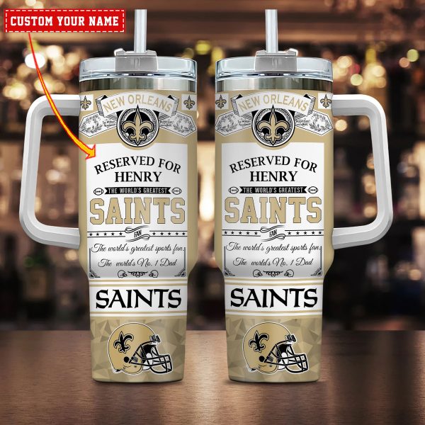 New Orleans Saints NFL Father's Day Custom Stanley Quencher 30oz-40oz Stainless Steel