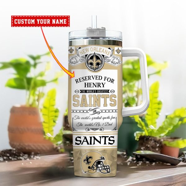 New Orleans Saints NFL Father's Day Custom Stanley Quencher 30oz-40oz Stainless Steel - Image 2