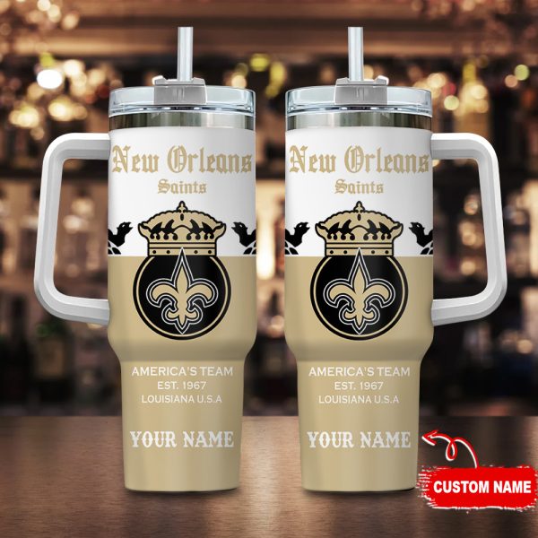 New Orleans Saints NFL Corona Extra Custom Stanley Quencher 30oz-40oz Stainless Steel Tumbler Hot And Cold Tumbler