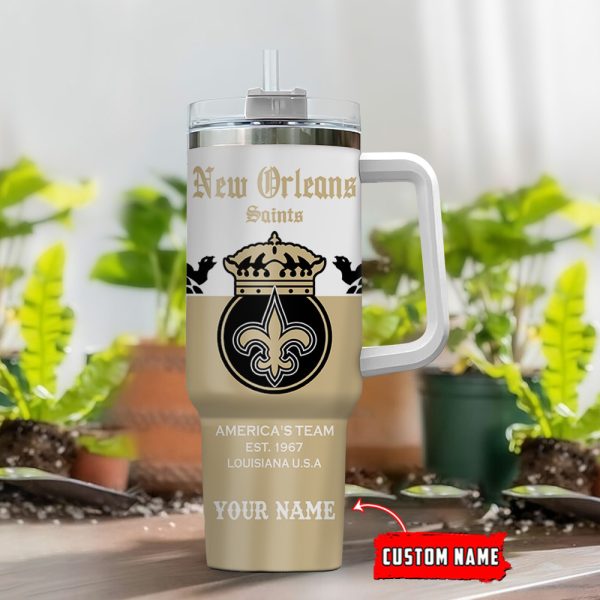 New Orleans Saints NFL Corona Extra Custom Stanley Quencher 30oz-40oz Stainless Steel Tumbler Hot And Cold Tumbler - Image 2