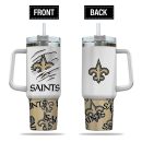 New Orleans Saints NFL Custom Stanley Quencher 30oz-40oz Stainless Steel Tumbler Hot And Cold Tumbler