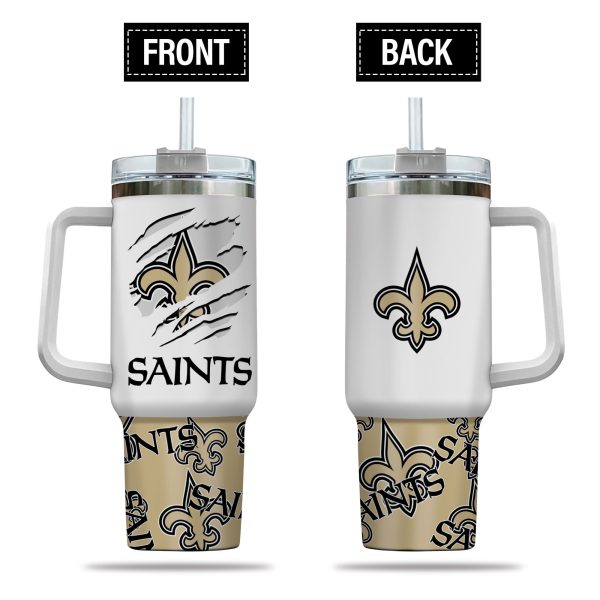 New Orleans Saints NFL Custom Stanley Quencher 30oz-40oz Stainless Steel Tumbler Hot And Cold Tumbler