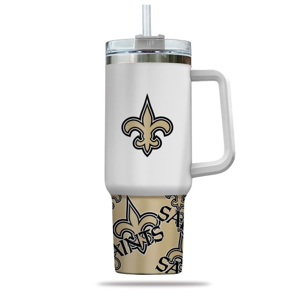 New Orleans Saints NFL Custom Stanley Quencher 30oz-40oz Stainless Steel Tumbler Hot And Cold Tumbler - Image 2