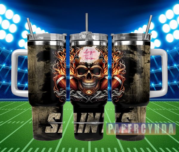 New Orleans Saints Custom Stanley Quencher 30oz-40oz Stainless Steel Tumbler Hot And Cold Tumbler