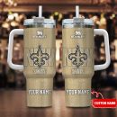 New Orleans Saints NFL 3D Logo Custom Stanley Quencher 30oz-40oz Stainless Steel Tumbler Hot And Cold Tumbler