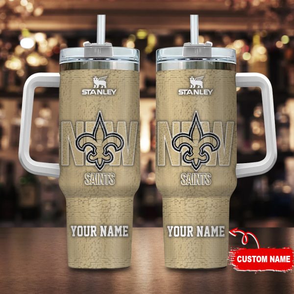 New Orleans Saints NFL 3D Logo Custom Stanley Quencher 30oz-40oz Stainless Steel Tumbler Hot And Cold Tumbler