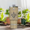 New Orleans Saints NFL 3D Logo Custom Stanley Quencher 30oz-40oz Stainless Steel Tumbler Hot And Cold Tumbler