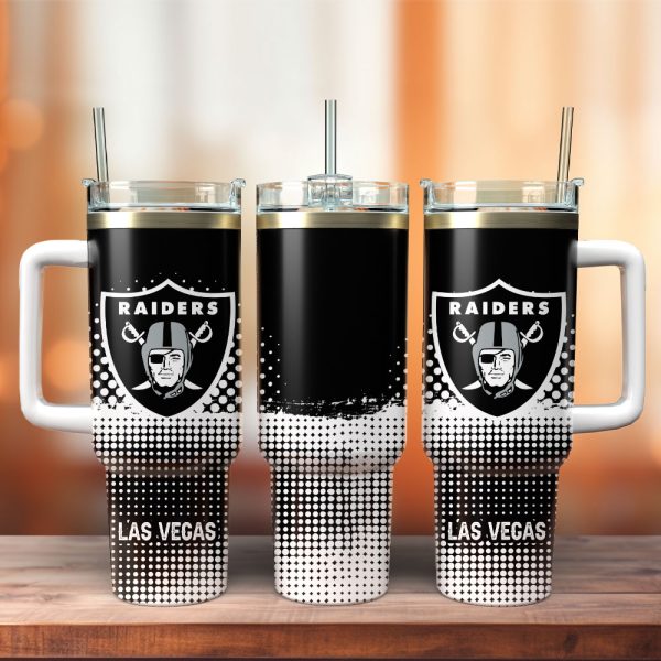 Las Vegas Raiders Football NFL Sport Custom Stanley Quencher 30oz-40oz Stainless Steel Tumbler Hot And Cold Tumbler