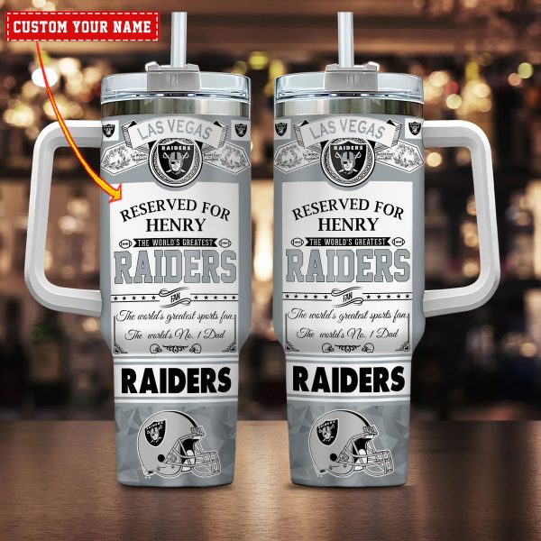 Las Vegas Raiders NFL Father's Day Custom Stanley Quencher 30oz-40oz Stainless Steel