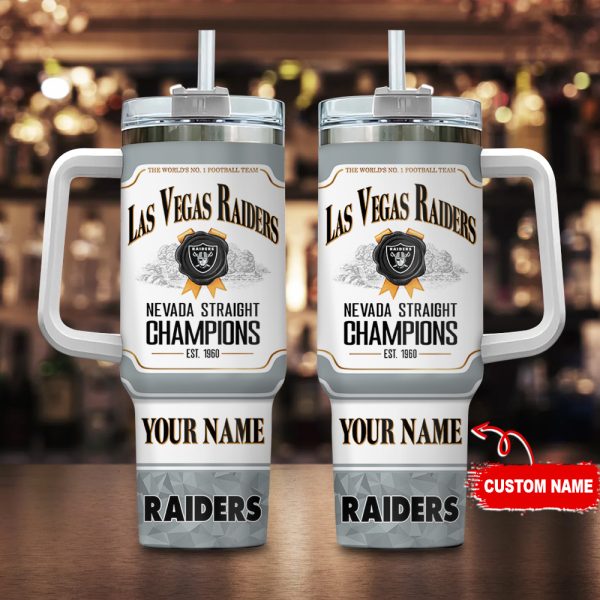 Las Vegas Raiders NFL Jim Beam Custom Stanley Quencher 30oz-40oz Stainless Steel Tumbler Hot And Cold Tumbler
