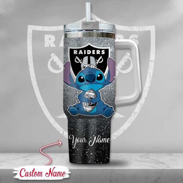 Las Vegas Raiders NFL Custom Stanley Quencher 30oz-40oz Stainless Steel Tumbler Hot And Cold Tumbler - Image 2