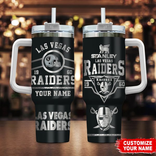 Las Vegas Raiders NFL Custom Stanley Quencher 30oz-40oz Stainless Steel Tumbler Hot And Cold Tumbler