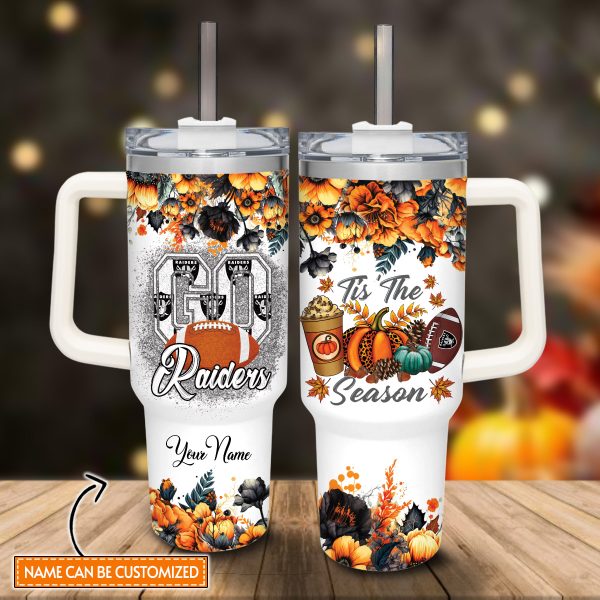 Las Vegas Raiders NFL Custom Stanley Quencher 30oz-40oz Stainless Steel Tumbler Hot And Cold Tumbler - Image 2