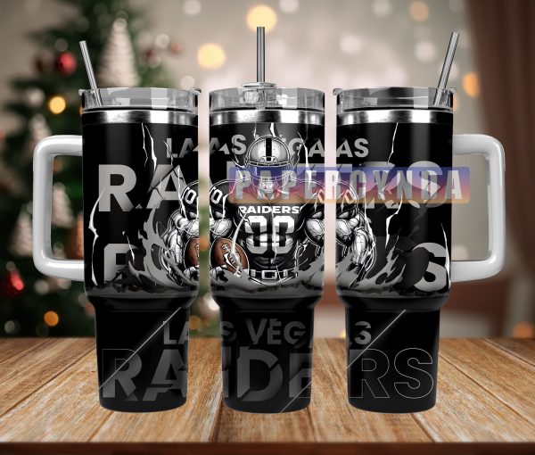 Las Vegas Raiders Custom Stanley Quencher 30oz-40oz Stainless Steel Tumbler Hot And Cold Tumbler
