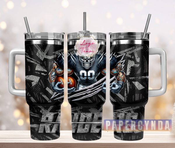 Las Vegas Raiders Custom Stanley Quencher 30oz-40oz Stainless Steel Tumbler Hot And Cold Tumbler