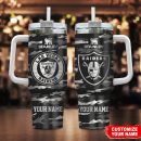 Las Vegas Raiders NFL Camo Pattern Custom Stanley Quencher 30oz-40oz Stainless Steel Tumbler Hot And Cold Tumbler