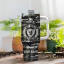 Las Vegas Raiders NFL Camo Pattern Custom Stanley Quencher 30oz-40oz Stainless Steel Tumbler Hot And Cold Tumbler