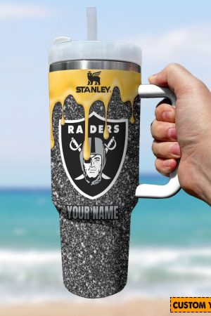 NFL Las Vegas Raiders Custom Stanley Quencher 30oz-40oz Stainless Steel Tumbler Hot And Cold Tumbler