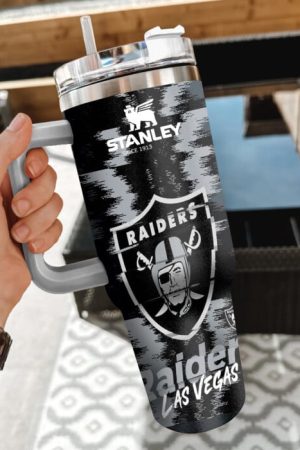 NFL Las Vegas Raiders Custom Stanley Quencher 30oz-40oz Stainless Steel Tumbler Hot And Cold Tumbler