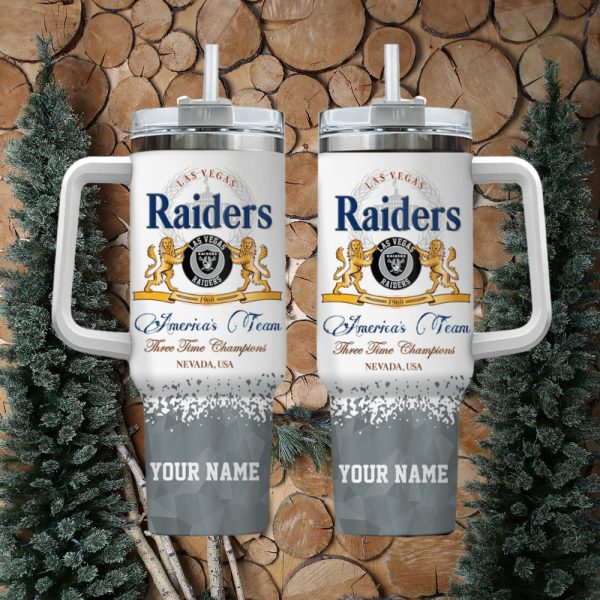 Las Vegas Raiders NFL Custom Stanley Quencher 30oz-40oz Stainless Steel Tumbler Hot And Cold Tumbler