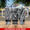 Las Vegas Raiders NFL Custom Stanley Quencher 30oz-40oz Stainless Steel Tumbler Hot And Cold Tumbler