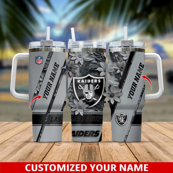 Las Vegas Raiders NFL Custom Stanley Quencher 30oz-40oz Stainless Steel Tumbler Hot And Cold Tumbler