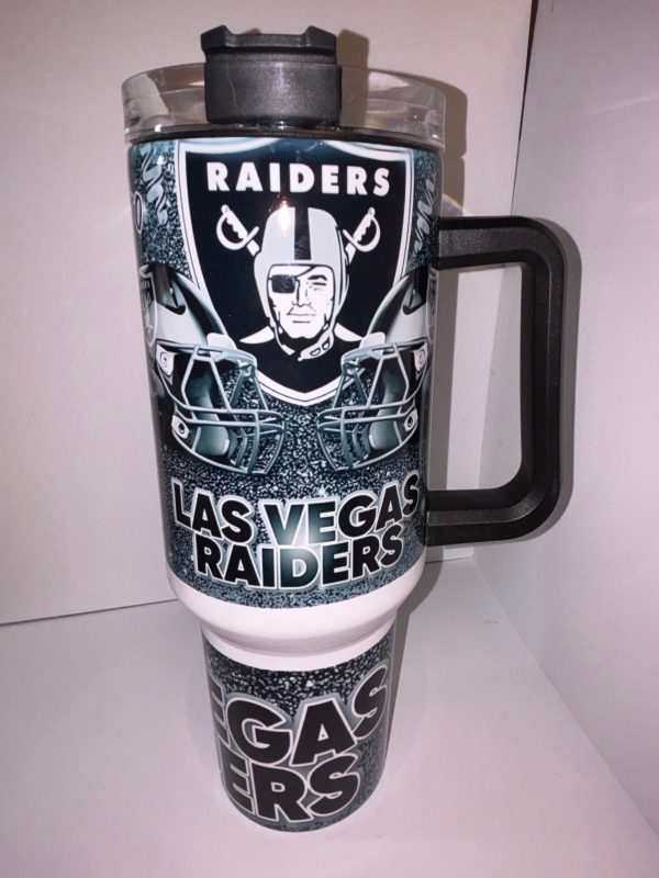 Las Vegas Raiders NFL Custom Stanley Quencher 30oz-40oz Stainless Steel Tumbler Hot And Cold Tumbler - Image 2