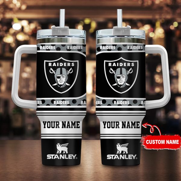 Las Vegas Raiders NFL Custom Stanley Quencher 30oz-40oz Stainless Steel Tumbler Hot And Cold Tumbler