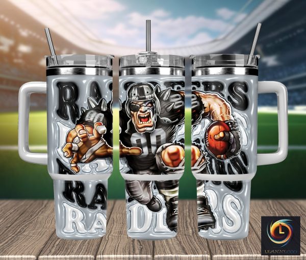 Las Vegas Raiders NFL Mascot Custom Stanley Quencher 30oz-40oz Stainless Steel Tumbler Hot And Cold Tumbler