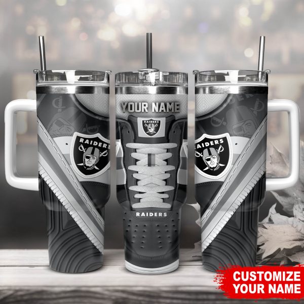Las Vegas Raiders NFL Sneaker Custom Stanley Quencher 30oz-40oz Stainless Steel Tumbler Hot And Cold Tumbler