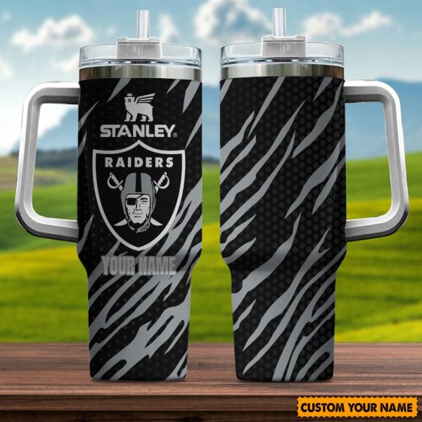 Las Vegas Raiders NFL Custom Stanley Quencher 30oz-40oz Stainless Steel Tumbler Hot And Cold Tumbler