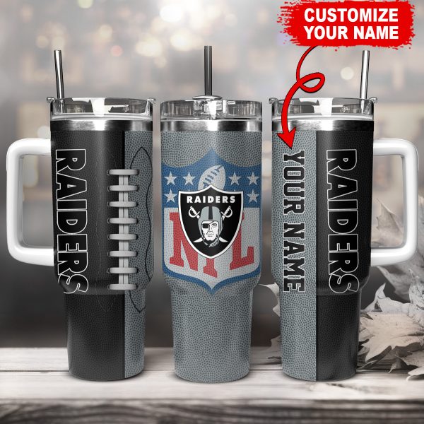 Las Vegas Raiders NFL Custom Stanley Quencher 30oz-40oz Stainless Steel Tumbler Hot And Cold Tumbler