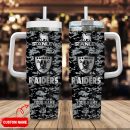 Las Vegas Raiders NFL Camouflage Silver Logo Custom Stanley Quencher 30oz-40oz Stainless Steel Tumbler Hot And Cold Tumbler