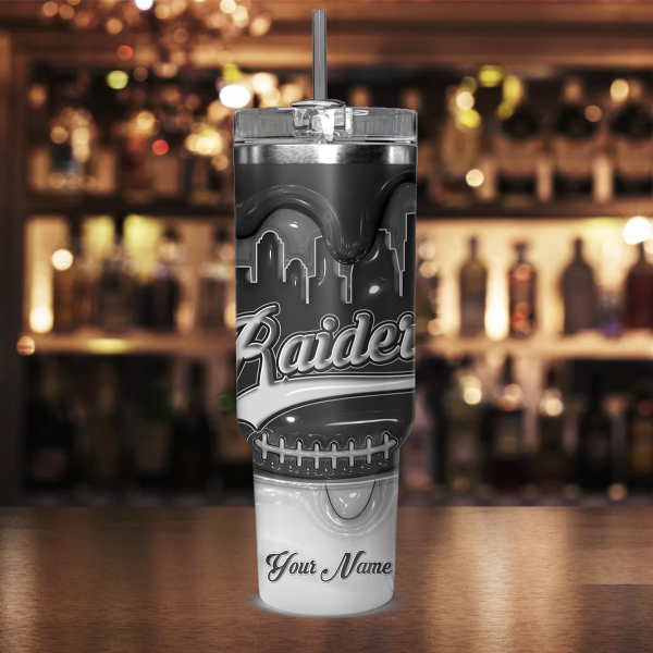 Las Vegas Raiders NFL Custom Stanley Quencher 30oz-40oz Stainless Steel Tumbler Hot And Cold Tumbler - Image 2