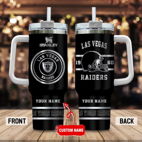 Las Vegas Raiders NFL Custom Stanley Quencher 30oz-40oz Stainless Steel Tumbler Hot And Cold Tumbler